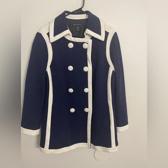 Inc International Concepts Navy and White Double breasted Jacket Size Large - Picture 2 of 7